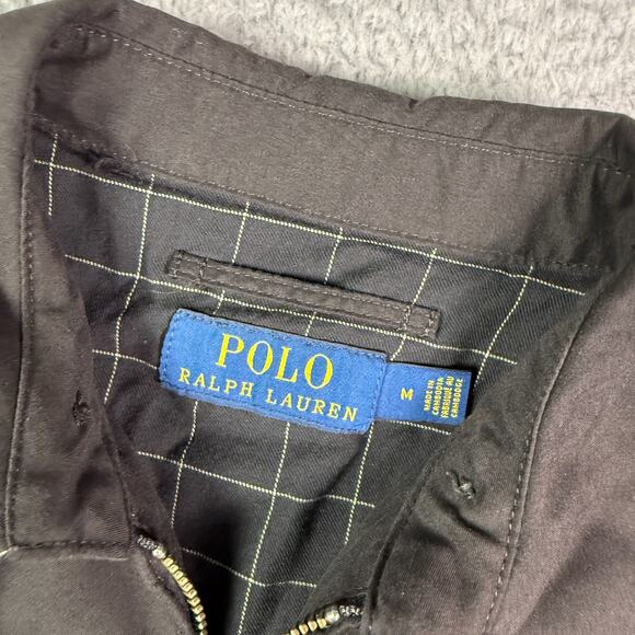Polo Ralph Lauren Jacket Mens M Black Bi Swing Windbreaker Zip Bomber Chin Strap - Picture 3 of 9